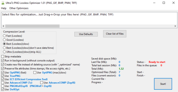 Ultra7z PNG Picture Lossless Optimizer